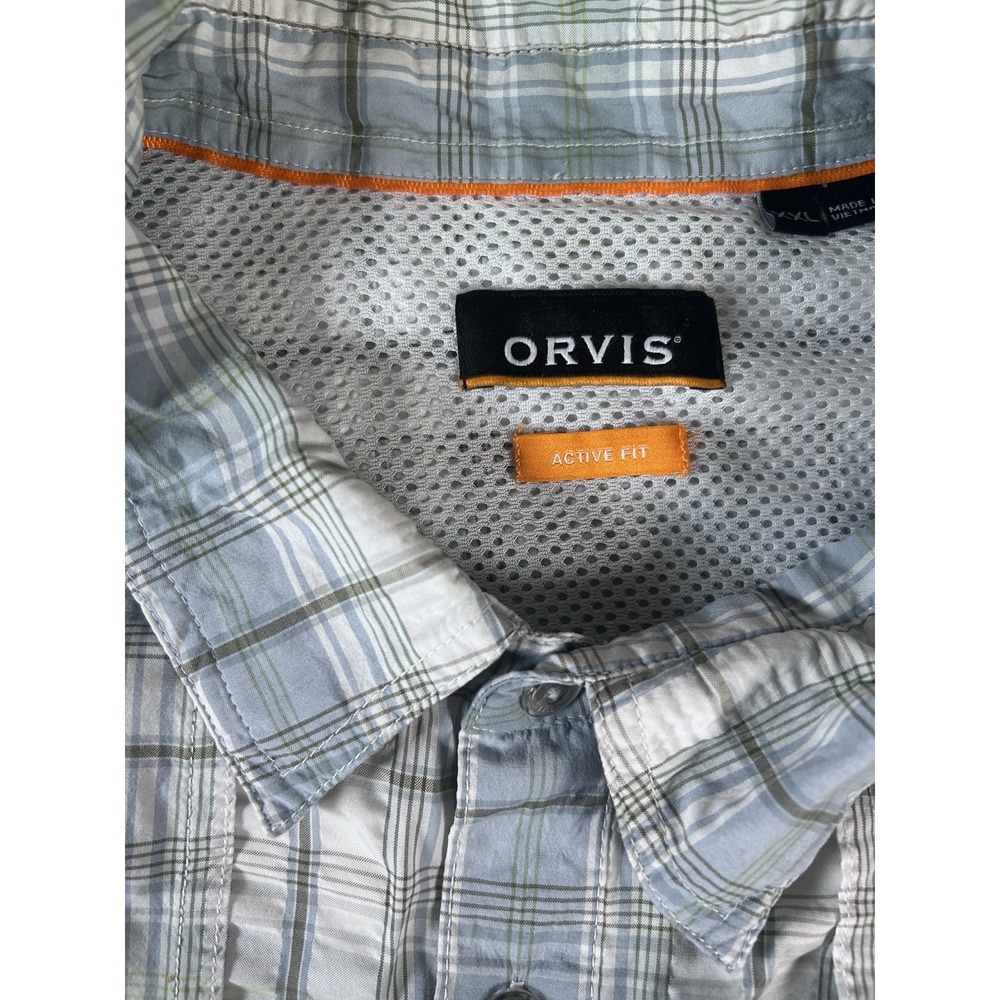 Orvis Men's Short Sleeve Button Front Seersucker Shirt Size XXL Outdoors - Picture 5 of 10